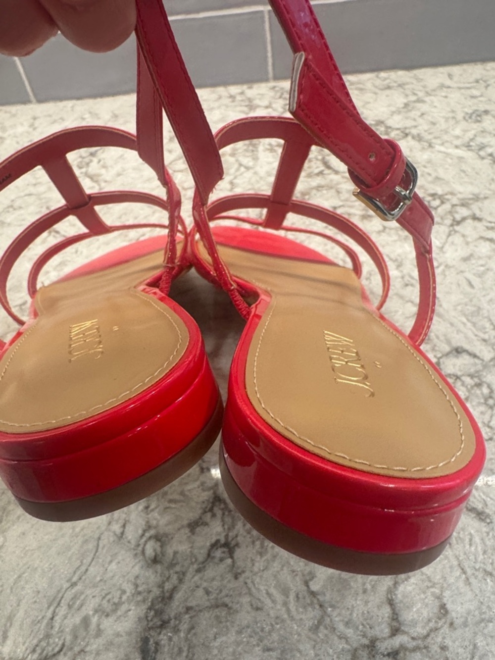 J.Crew Factory Red Patent Strappy Sandals - Picture 4 of 6